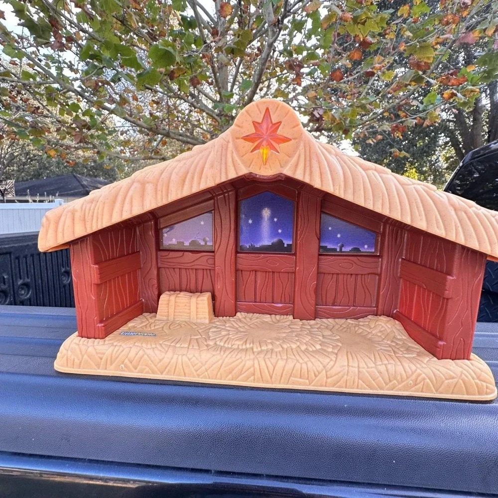 Fisher Price Little People Nativity WORKING Manger Stable Light Up Musical 2005‎